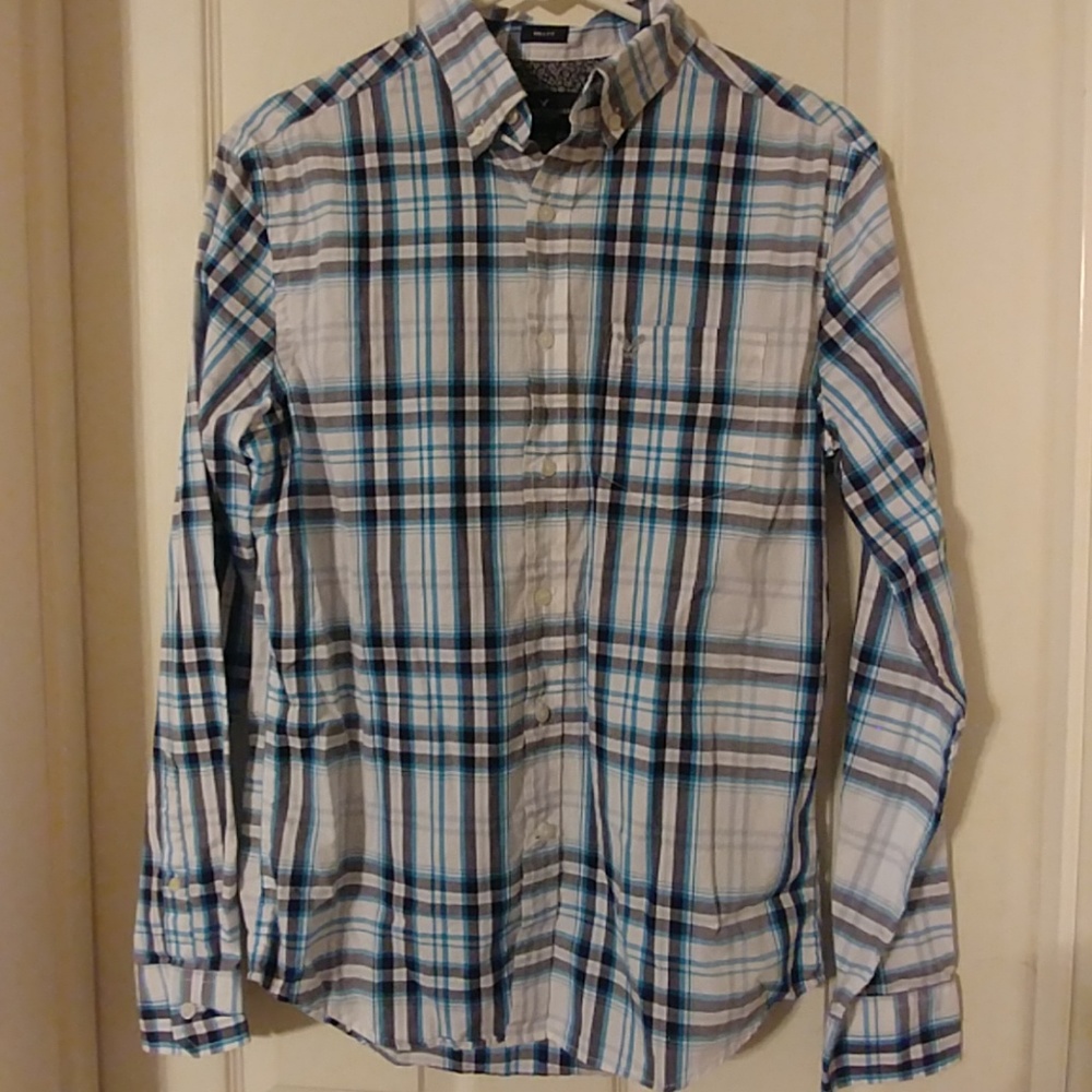 AE plaid button down